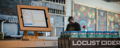 Freeform iPad stand at Locust Cider